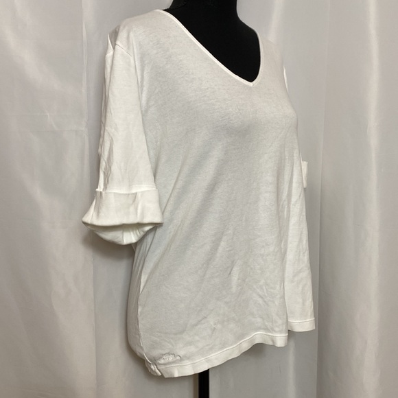LAUREN Ralph Lauren White V-Neck Top XL - Picture 2 of 7